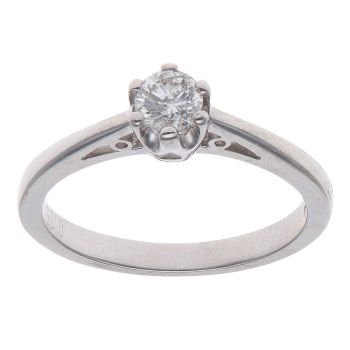 9ct White Gold 0.25ct Brilliant Cut Diamond Solitaire Ring