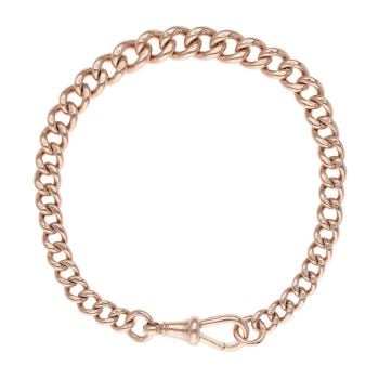 9ct Rose Gold Graduating Albert Bracelet 8.5"