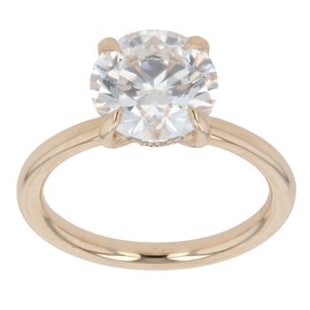 9ct Yellow Gold 3.18ct Round Brilliant Cut Lab Grown Diamond Solitaire Ring