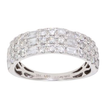 18ct White Gold 1.00ct Diamond Cluster Ring