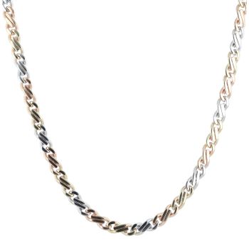 9ct Yellow White and Rose Gold Infinity Chain 18"