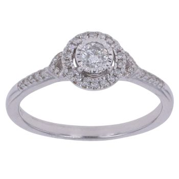 9ct White Gold 0.25ct Diamond Cluster Ring