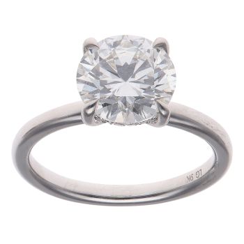 9ct White Gold 3.18ct Brilliant Cut Lab Grown Diamond Solitaire Ring