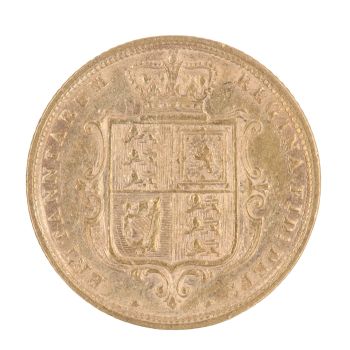 1883 Victoria Young Head UK Half Sovereign Coin