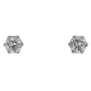 18ct White Gold 1.00ct Brilliant Cut Diamond Stud Earrings