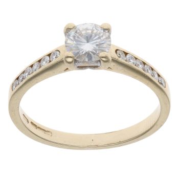 9ct Yellow Gold Moissanite Ring