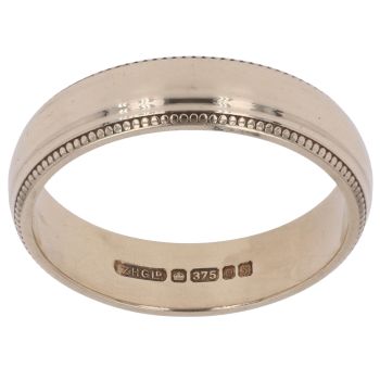 9ct Yellow Gold Milgrain Wedding Band 4.6mm