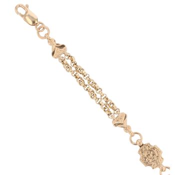 9ct Yellow Gold T-Bar Fancy Bracelet 7"