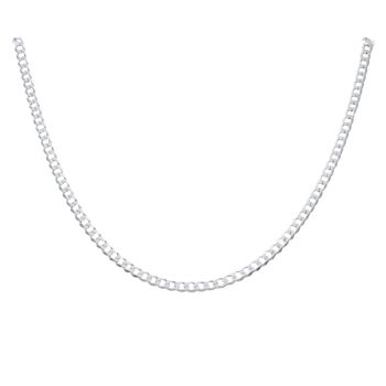 Silver Curb Chain 20" By Icesia