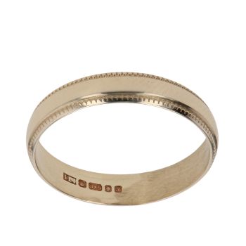 9ct Yellow Gold Milgrain Edge Wedding Band 3.9mm