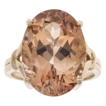 9ct Yellow Gold Smokey Quartz Single Stone Ring