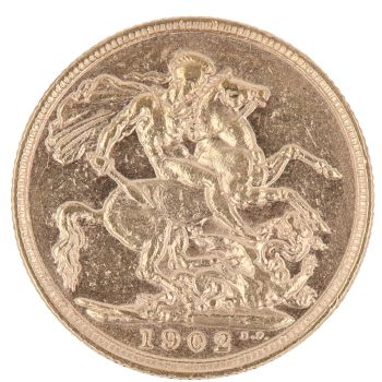 1902 Edward VII Large Head Australia Full Sovereign Coin