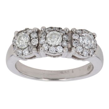 18ct White Gold 1.25ct Brilliant Cut Diamond Cluster Ring