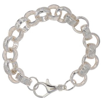 Sterling Silver Cubic Zirconia Belcher Bracelet 8.5"