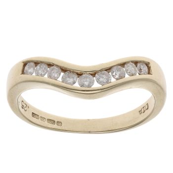 9ct Yellow Gold 0.25ct Brilliant Cut Diamond Wishbone Ring