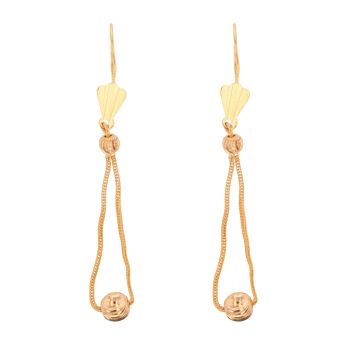 18ct Yellow Gold Snake Bead Drop Earrings