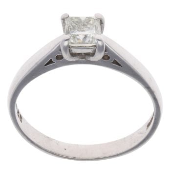 18ct White Gold 0.58ct Princess Cut Diamond Solitaire Ring