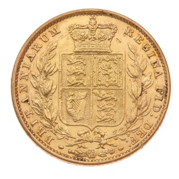 1852 Victoria Young Head UK Full Sovereign Coin