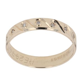 9ct Yellow Gold 0.05ct Diamond Half Eternity Ring