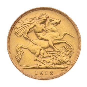 1913 George V Half Sovereign Coin