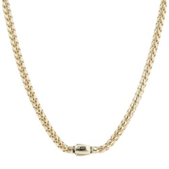 14ct Yellow Gold Monaco Rondo Plain Lock Chain 18"