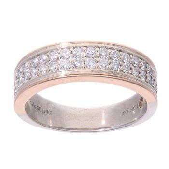 18ct White And Rose Gold 0.95ct Diamond Fancy Ring