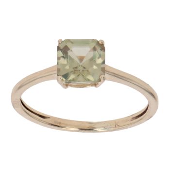 9ct Yellow Gold Prasiolite Single Stone Ring