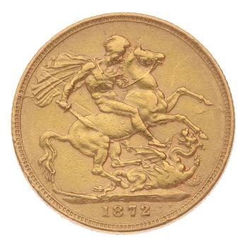 1872 Victoria Full Sovereign Coin