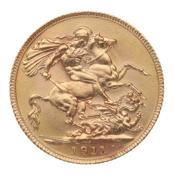 1911 George V Large Head Canada Full Sovereign Coin
