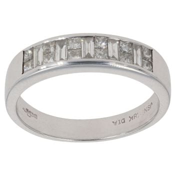18ct White Gold 0.40ct Princess And Baguette Cut Diamond Fancy Ring