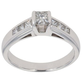 18ct White Gold 0.70ct Princess Cut Diamond Solitaire Ring