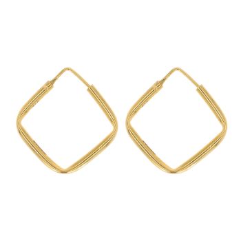 22ct Yellow Gold Small Square Hoop Earrings