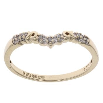 9ct Yellow Gold 0.04ct Diamond Wishbone Ring
