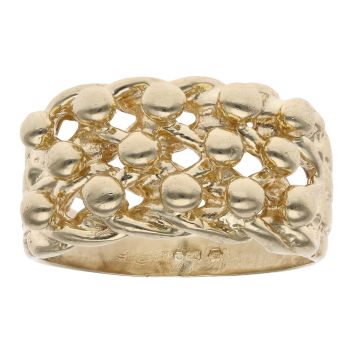 9ct Yellow Gold Three Row Keeper Ring