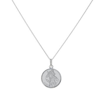 Silver St Christopher Pendant and Chain 18" By Icesia