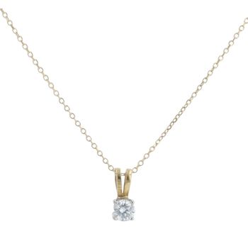 18ct Yellow Gold 0.30ct Brilliant Cut Diamond Pendant And Chain 18"