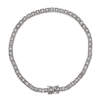 18ct White Gold 2.00ct Brilliant Cut Diamond Bracelet 7.5"