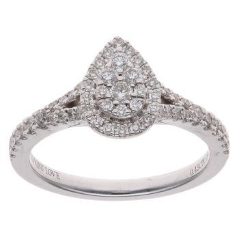 Vera Wang 18ct White Gold 0.45ct Brilliant Cut Diamond and Sapphire Cluster Ring
