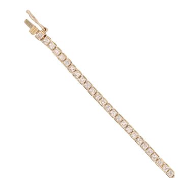 14ct Yellow Gold Cubic Zirconia Tennis Bracelet 7"