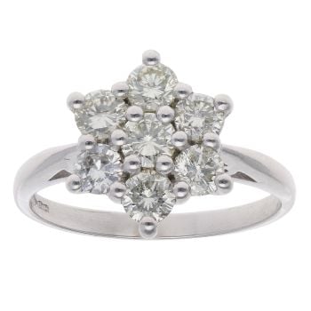 Platinum 1.10ct Diamond Cluster Ring