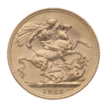 1912 George V Large Head UK Full Sovereign Coin