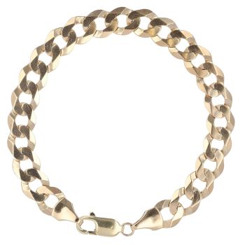 9ct Yellow Gold Curb Bracelet 8"