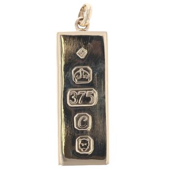 9ct Yellow Gold Fully Hallmarked Ingot Pendant