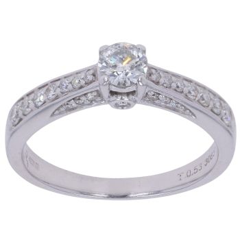18ct White Gold 0.53ct Brilliant Cut Diamond Solitaire Ring