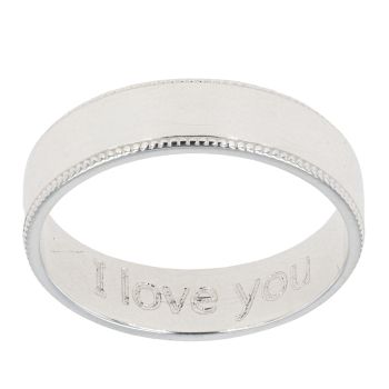 Sterling Silver Personalised Milgrain Ring