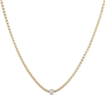 FOPE 18ct Yellow Gold 0.19ct Diamond Eka Necklace 18"