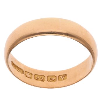 22ct Yellow Gold Plain 4.9mm Wedding Band