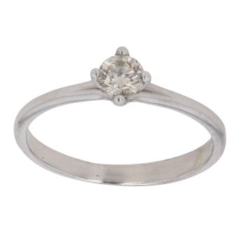 9ct White Gold 0.25ct Brilliant Cut Diamond Solitaire Ring