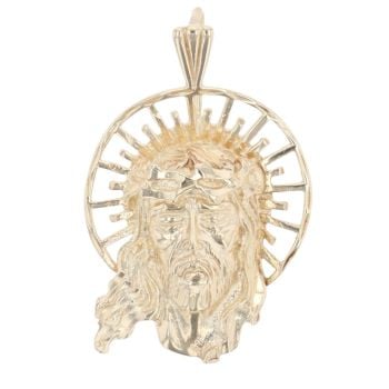 14ct Yellow Gold Jesus Head Pendant