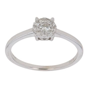 9ct White Gold 0.25ct Brilliant Cut Diamond Cluster Ring